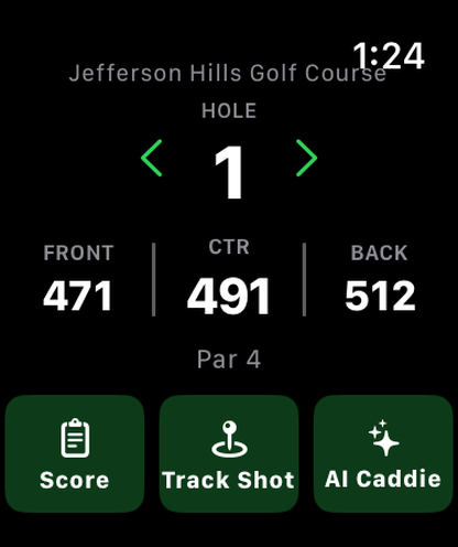 AI Caddie GPS yardages on Apple Watch